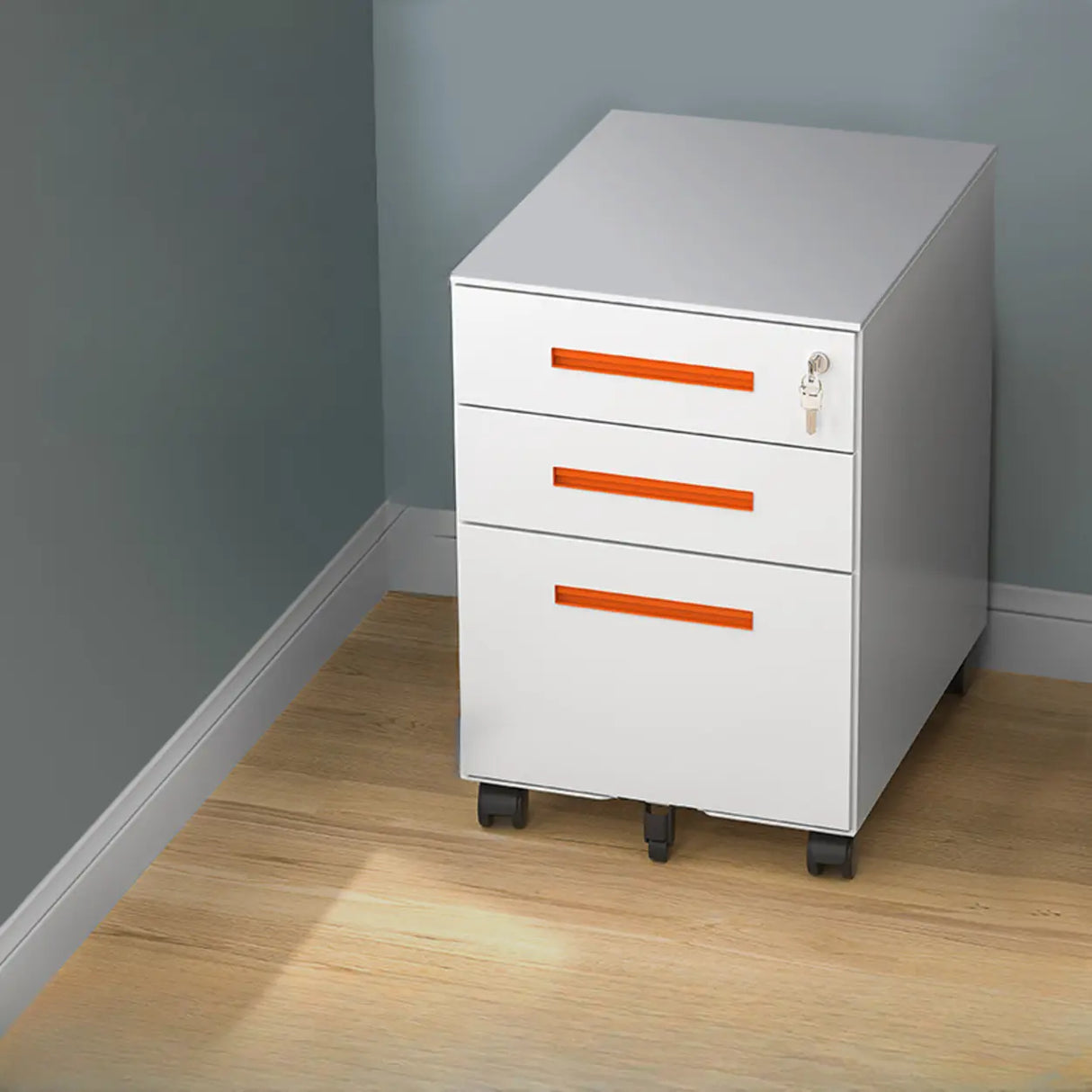 Steel Vertical Mobile Storage Filing Cabinet with Lock Image - 10