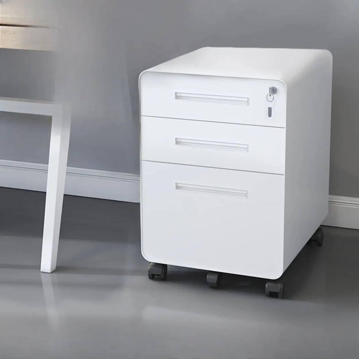 Steel Vertical Mobile Storage Filing Cabinet with Lock Image - 11
