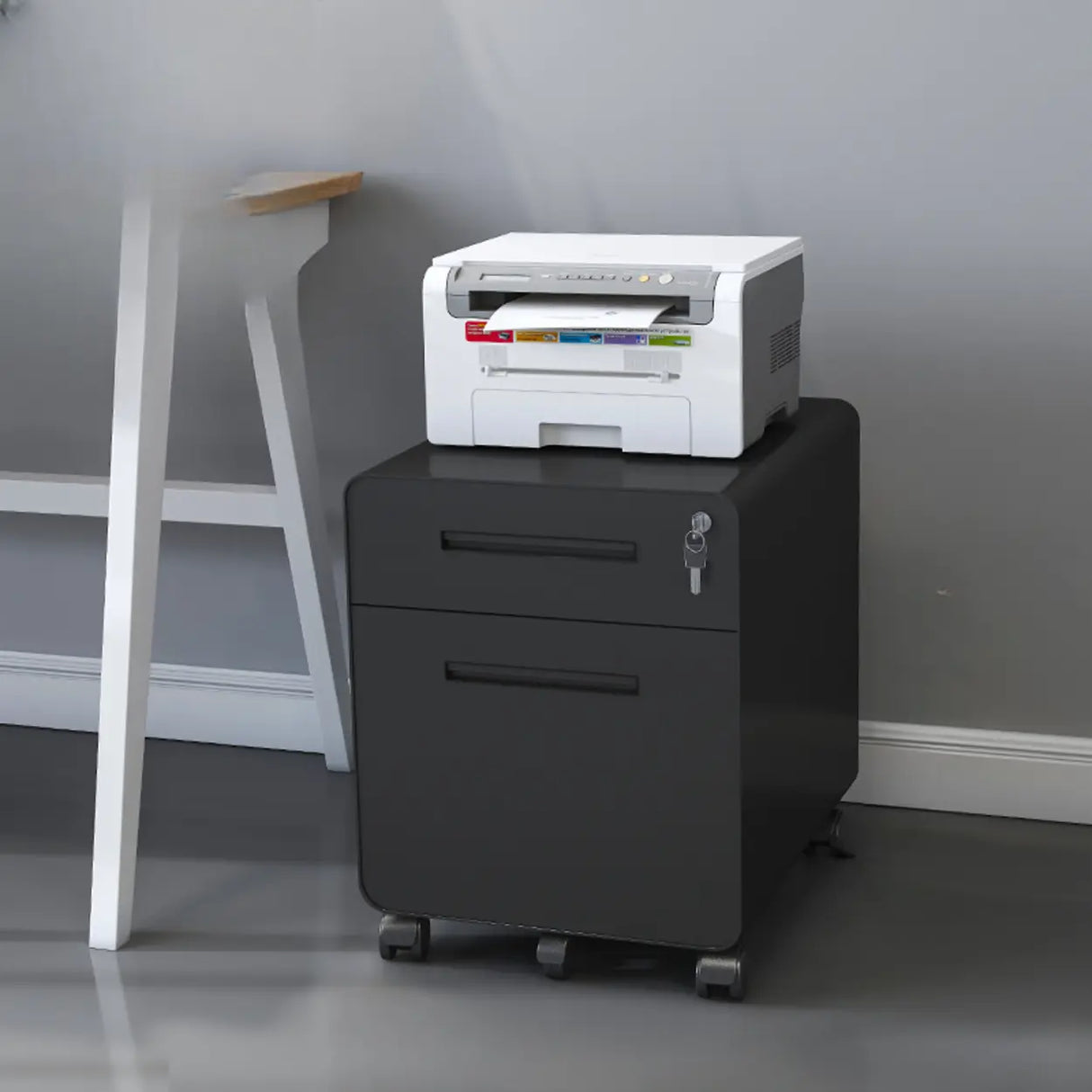 Steel Vertical Mobile Storage Filing Cabinet with Lock Image - 14