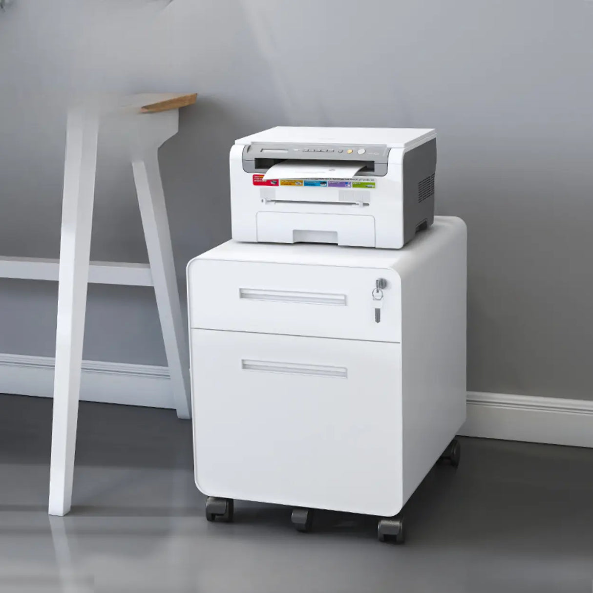 Steel Vertical Mobile Storage Filing Cabinet with Lock Image - 15