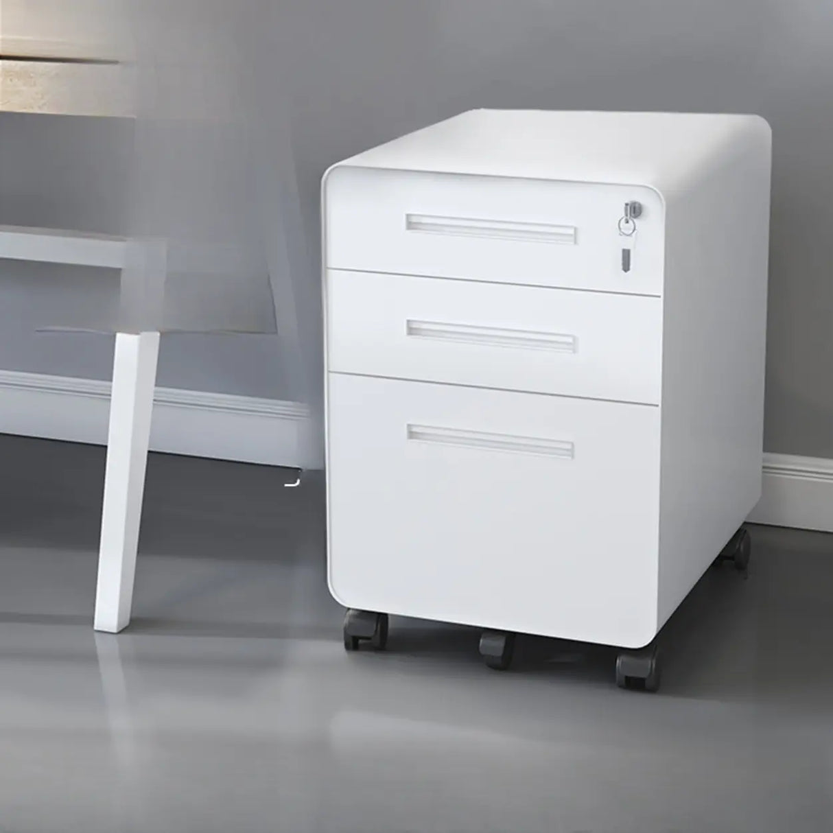 Steel Vertical Mobile Storage Filing Cabinet with Lock Image - 18