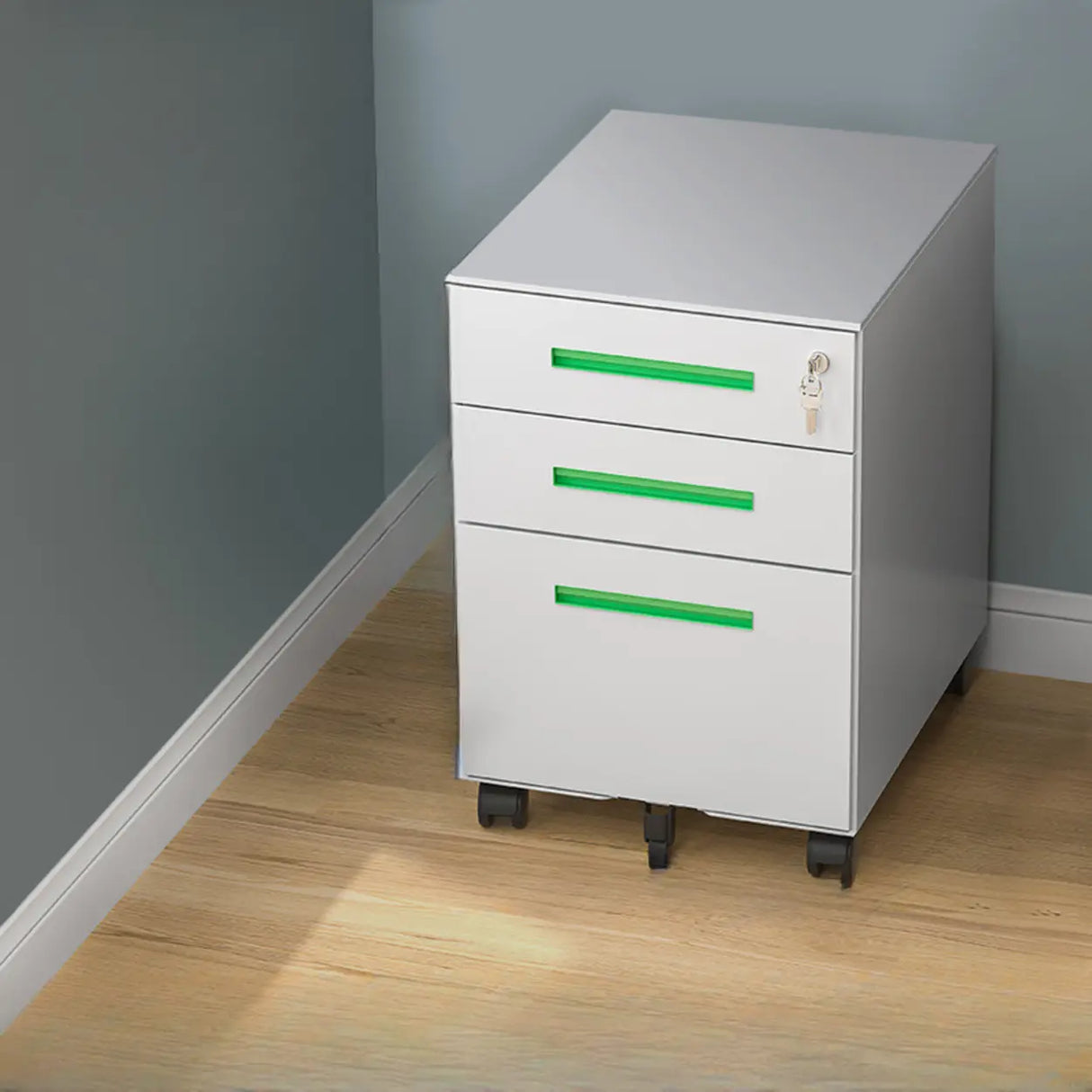 Steel Vertical Mobile Storage Filing Cabinet with Lock Image - 19