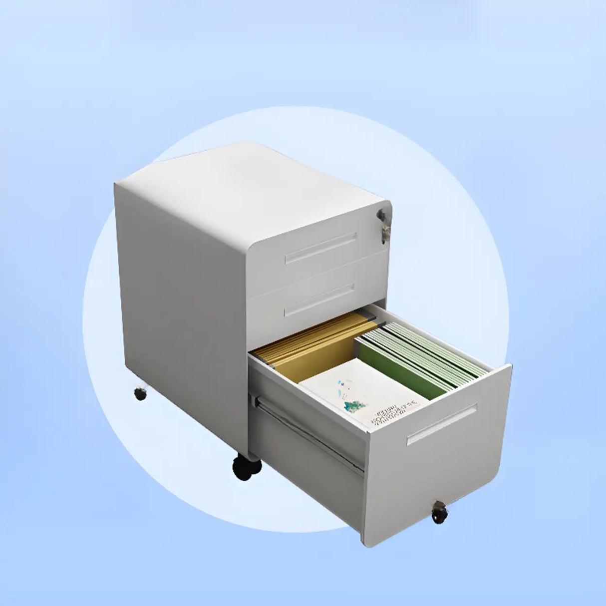 Steel Vertical Mobile Storage Filing Cabinet with Lock Image - 23