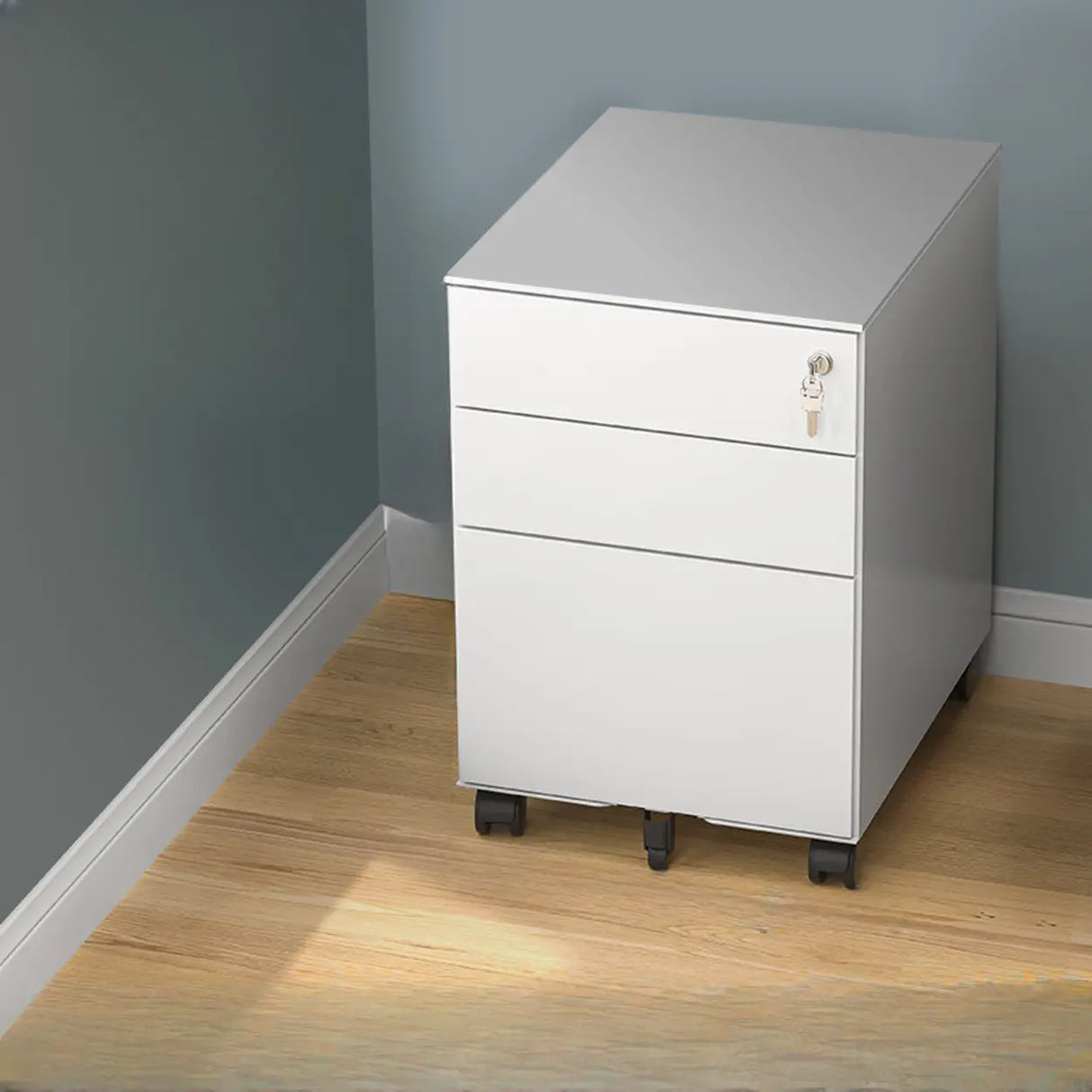 Steel Vertical Mobile Storage Filing Cabinet with Lock Image - 4