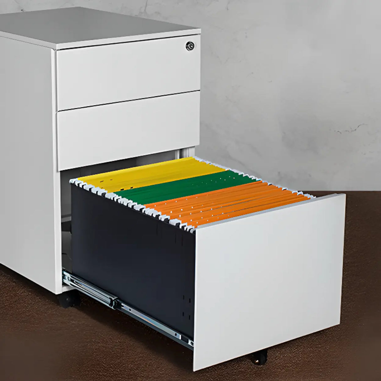 Steel Vertical Mobile Storage Filing Cabinet with Lock Image - 5