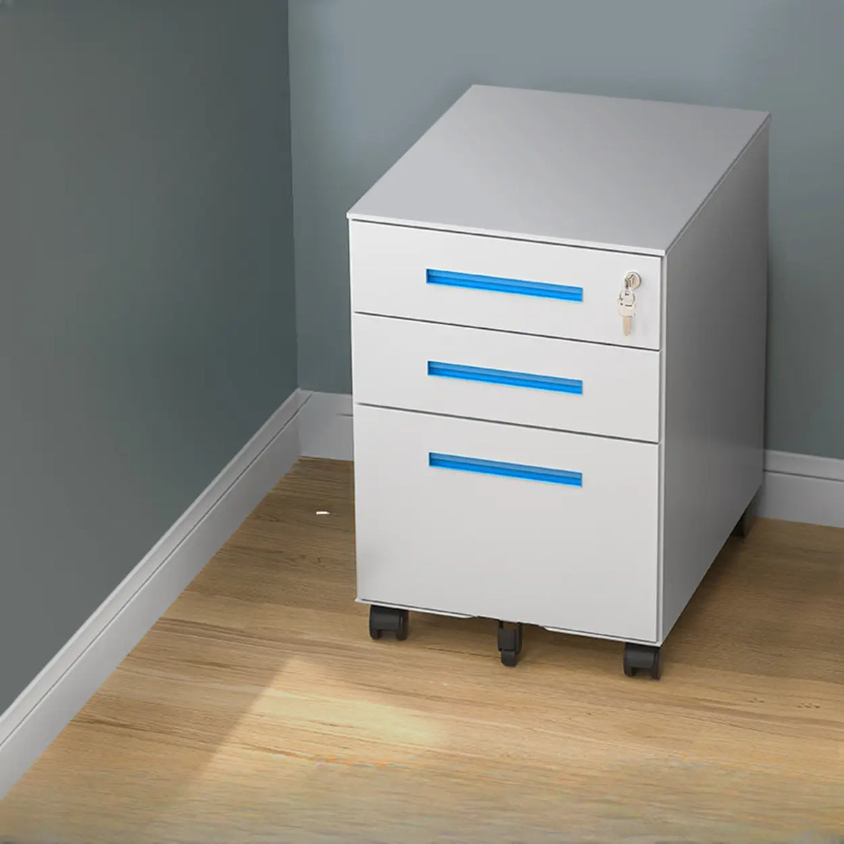 Steel Vertical Mobile Storage Filing Cabinet with Lock Image - 8