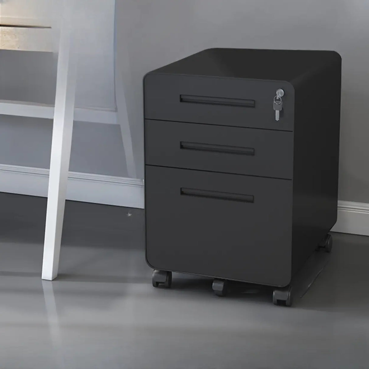 Steel Vertical Mobile Storage Filing Cabinet with Lock Image - 9