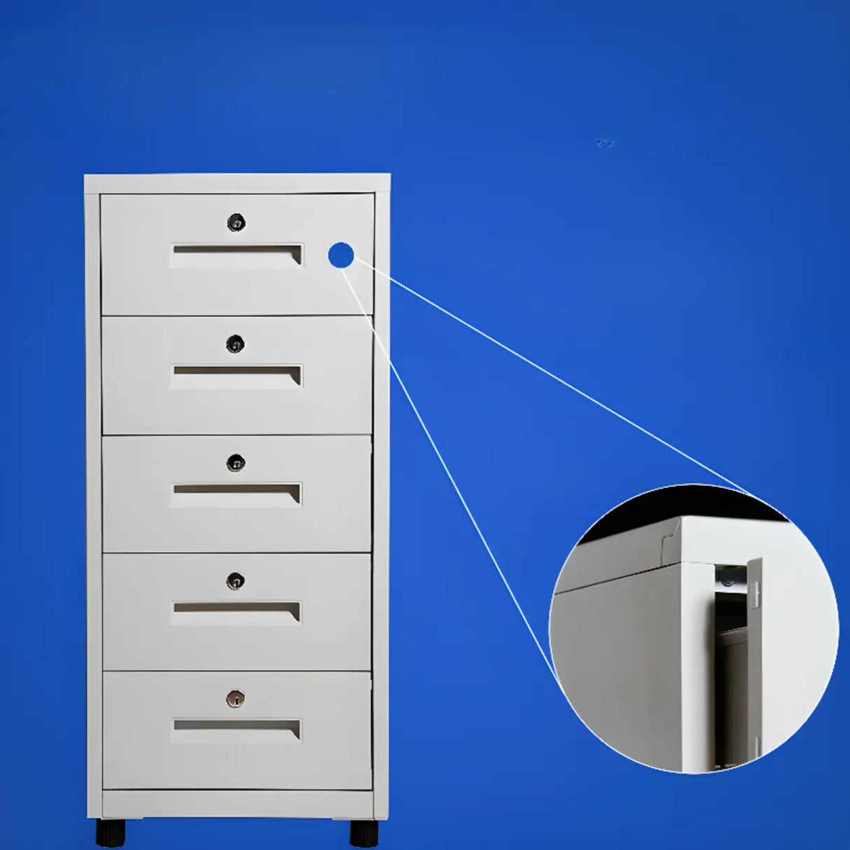 Steel Vertical White Filing Cabinet with Secure Storage Image - 12
