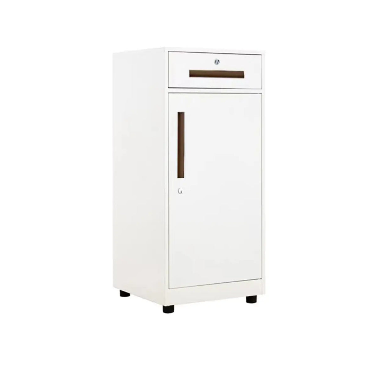 Steel Vertical White Filing Cabinet with Secure Storage Image - 7
