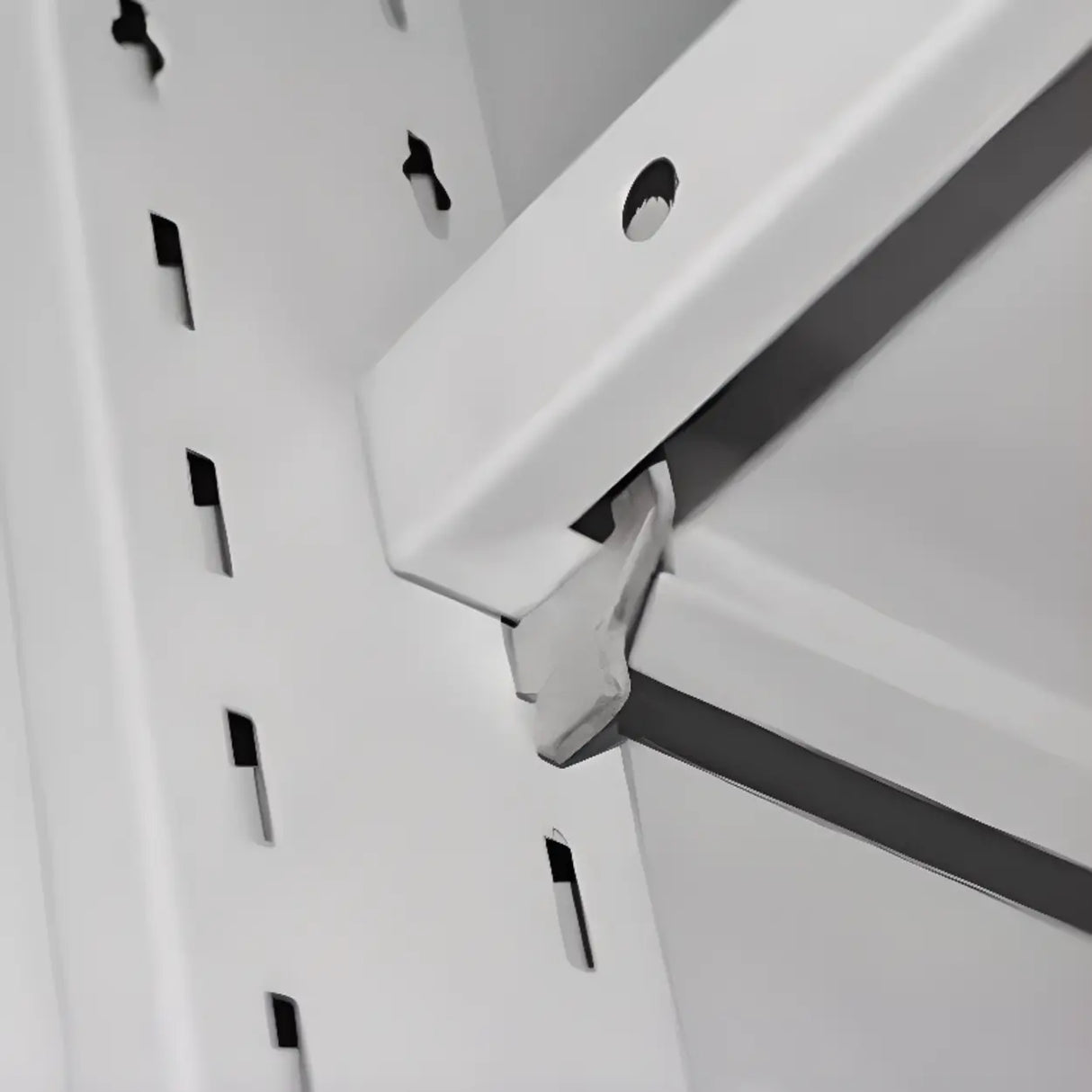 Steel White Vertical File Cabinet with Lock and Shelves Image - 10