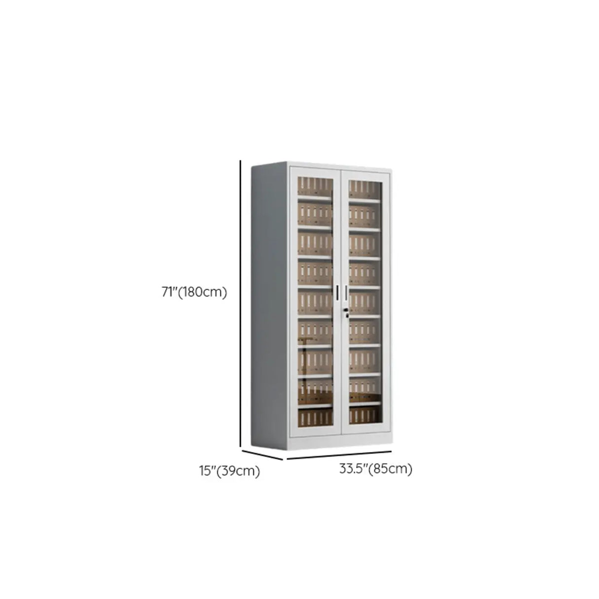 Steel White Vertical Shelves Filing Cabinet with Key Lock Image - 14