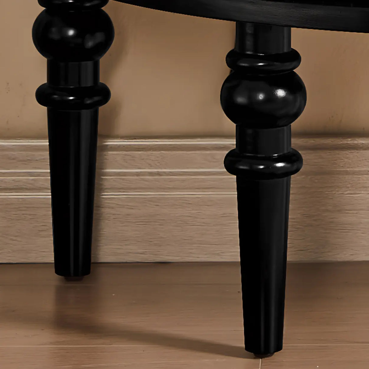 Storage Half Moon Wood Black Cabinet Console Table Image - 10