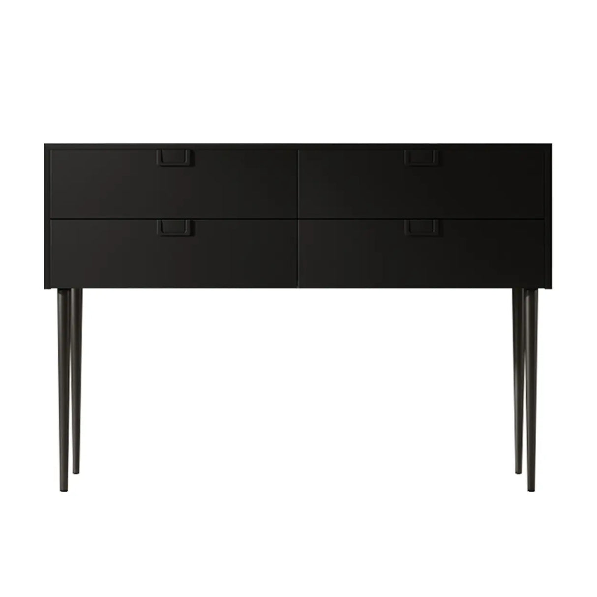 Storage Rectangle Wood Black Console Table with Drawer Image - 2
