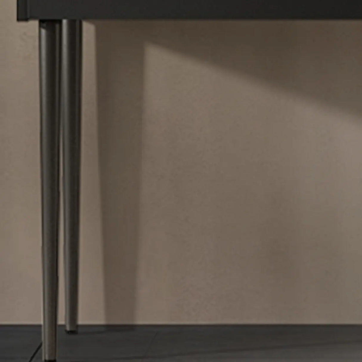 Storage Rectangle Wood Black Console Table with Drawer Image - 7