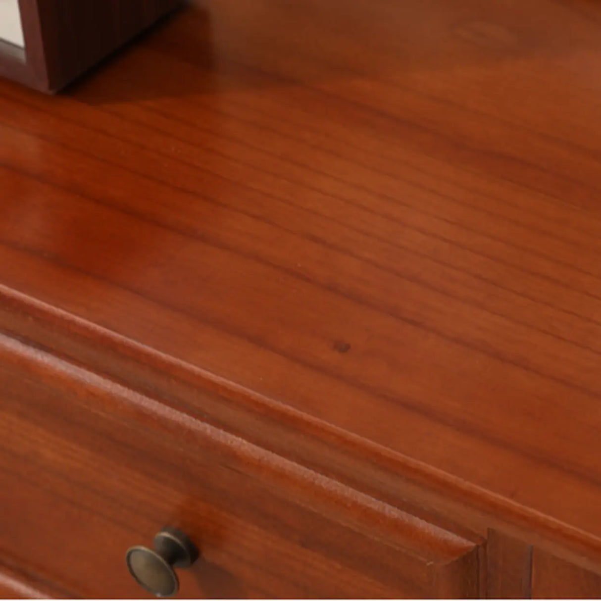 Storage Rectangular Wood Walnut Console Table with Drawers Image - 15