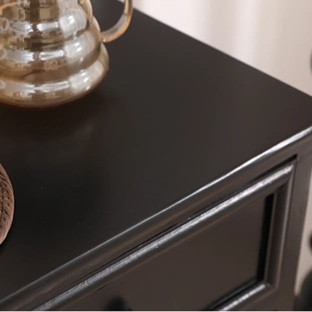 Storage Rectangular Wooden Black Classic Console Table Image - 14