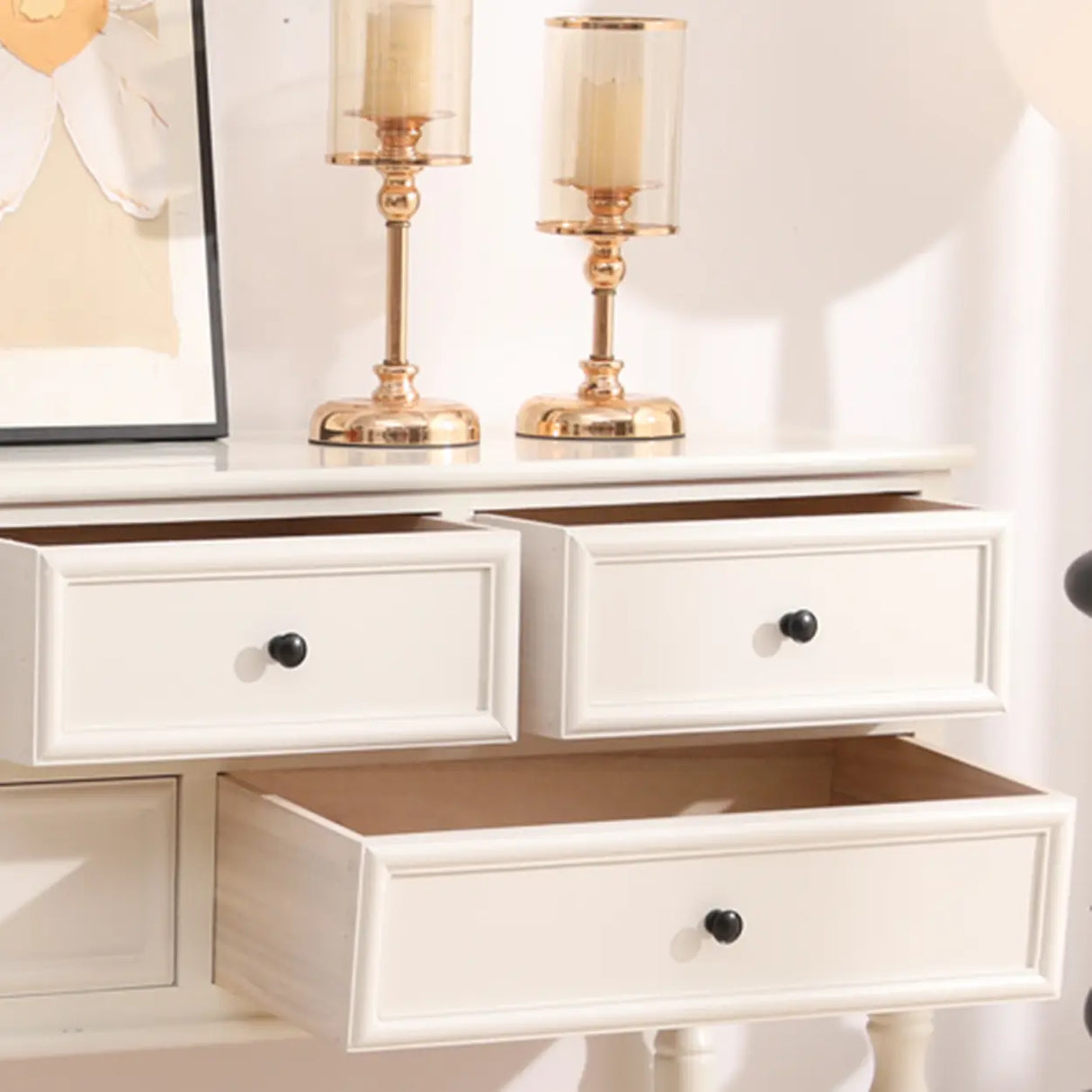 Storage Rectangular Wooden Black Classic Console Table Image - 18