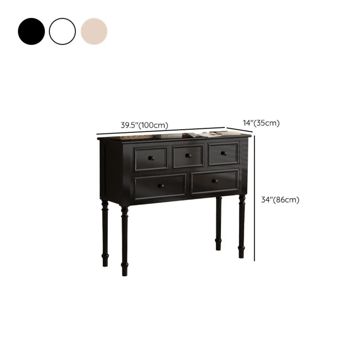 Storage Rectangular Wooden Black Classic Console Table Image - 20