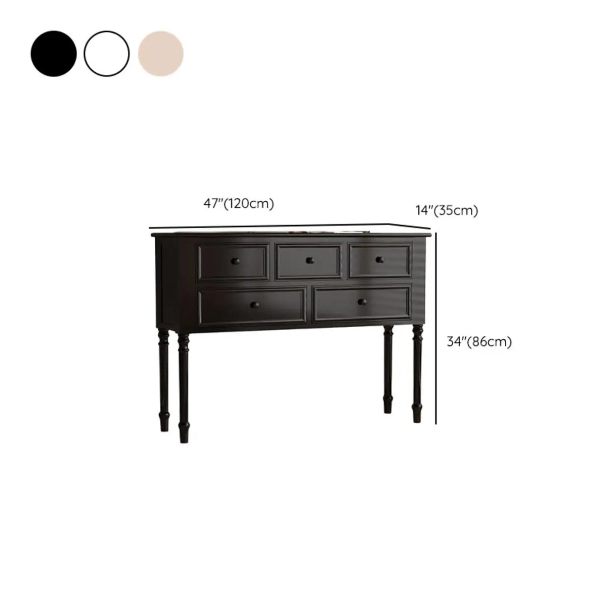Storage Rectangular Wooden Black Classic Console Table Image - 21