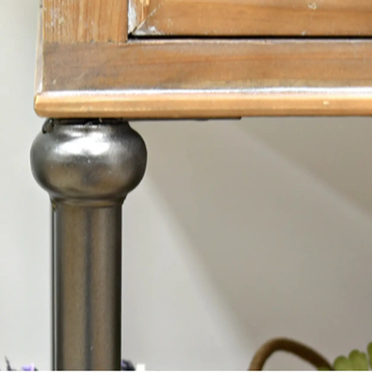 Storage Shelf Rustic Wood Brown Standard Console Table Image - 6