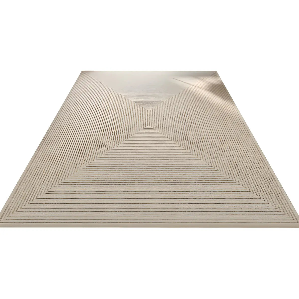 Stripe Rectangle Polyester Beige Living Room Area Rug Image - 10