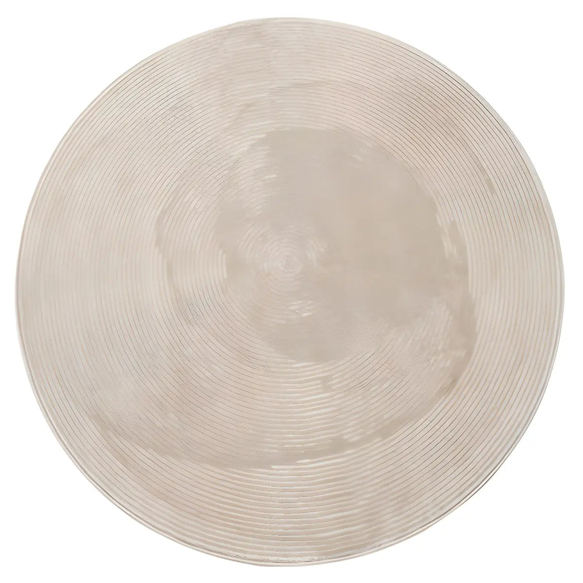 Striped Modern Round Beige Polyester Medium Area Rug Image - 5