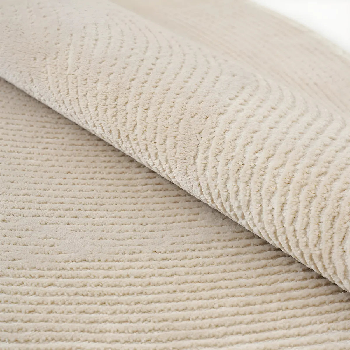 Striped Modern Round Beige Polyester Medium Area Rug Image - 7