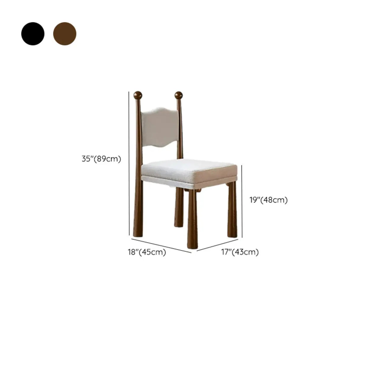 Striped Upholstered Wood Open Back Dining Side Chair