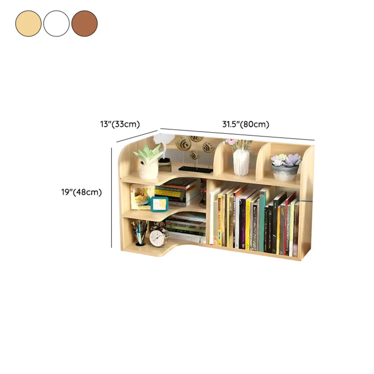 Stylish 3 Tiers Desktop Shelf Storage Bookshelf White