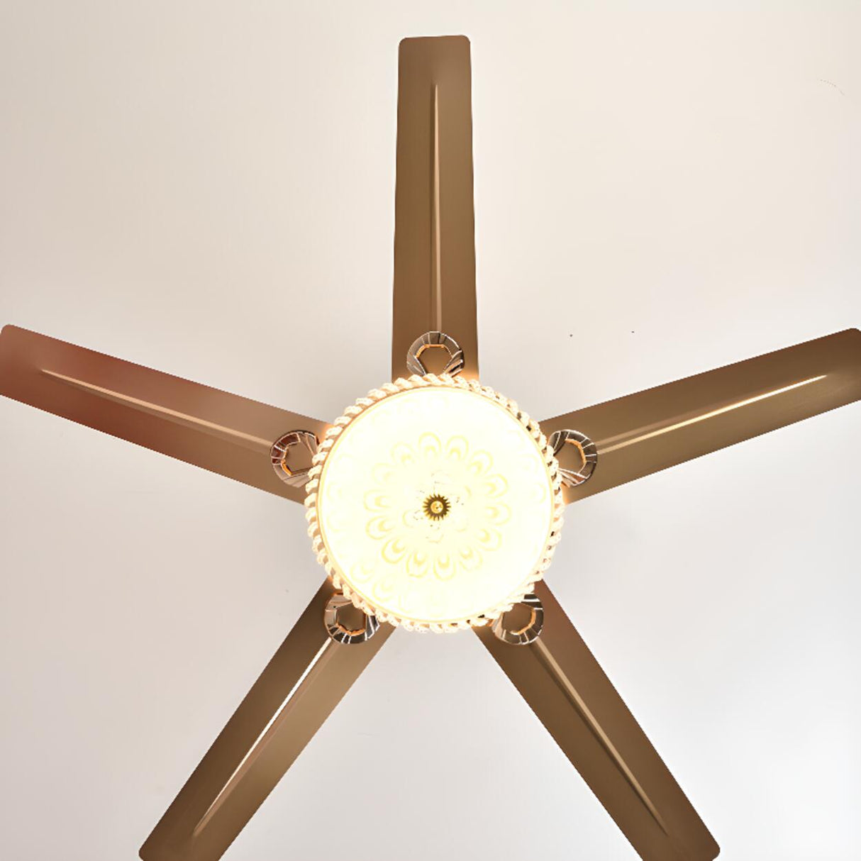 Stylish 5 Blade LED Standard Ceiling Fan with Light Image - 14