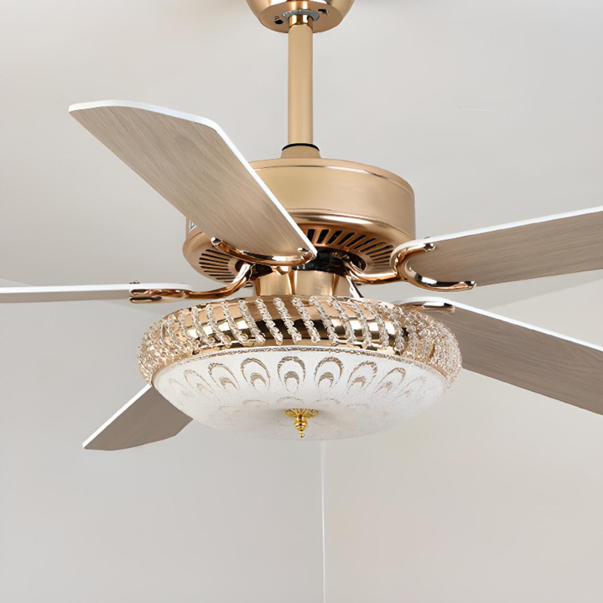 Stylish 5 Blade LED Standard Ceiling Fan with Light Image - 8