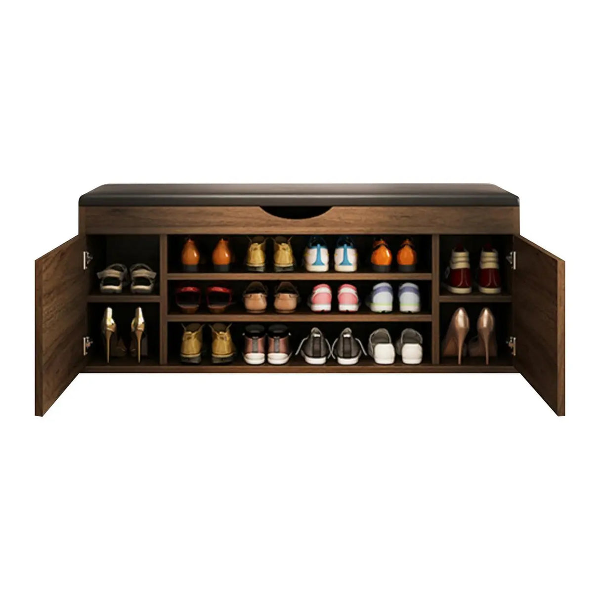 Stylish Adjustable Marble Hallway White Shoe Storage Bench Image - 10