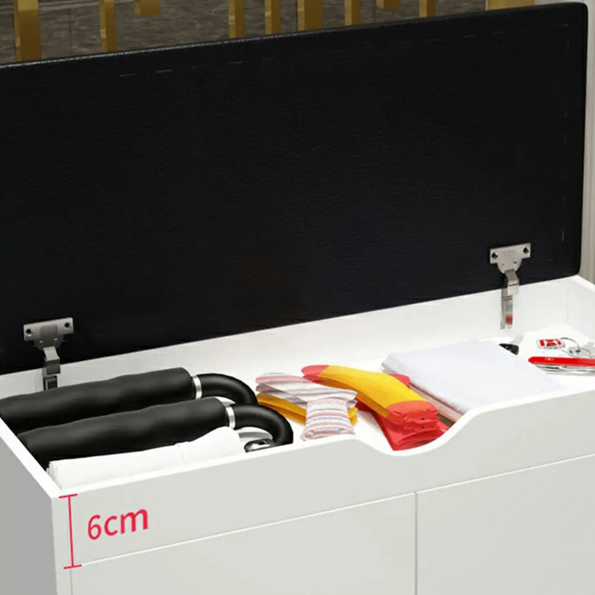 Stylish Adjustable Marble Hallway White Shoe Storage Bench Image - 14