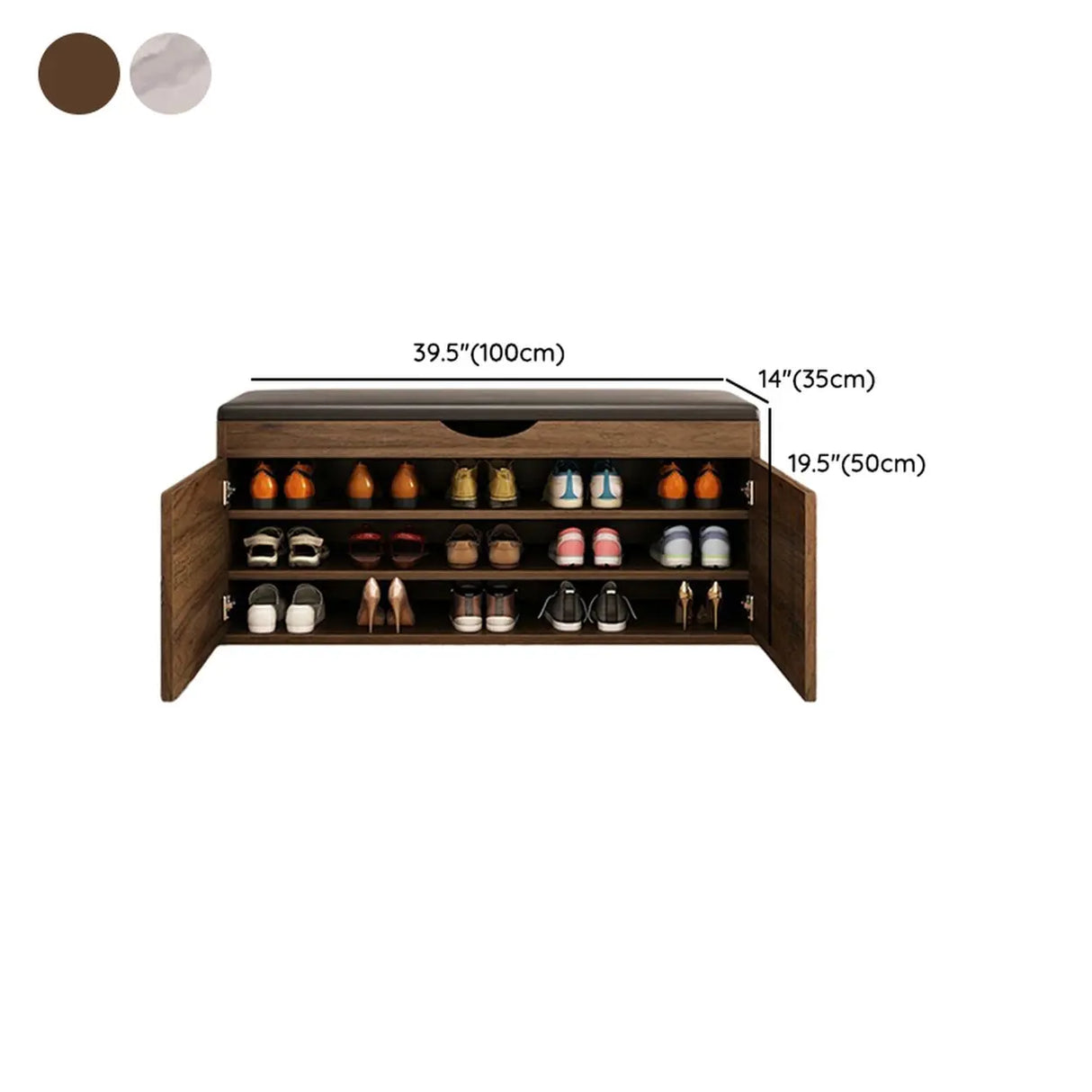 Stylish Adjustable Marble Hallway White Shoe Storage Bench Image - 36