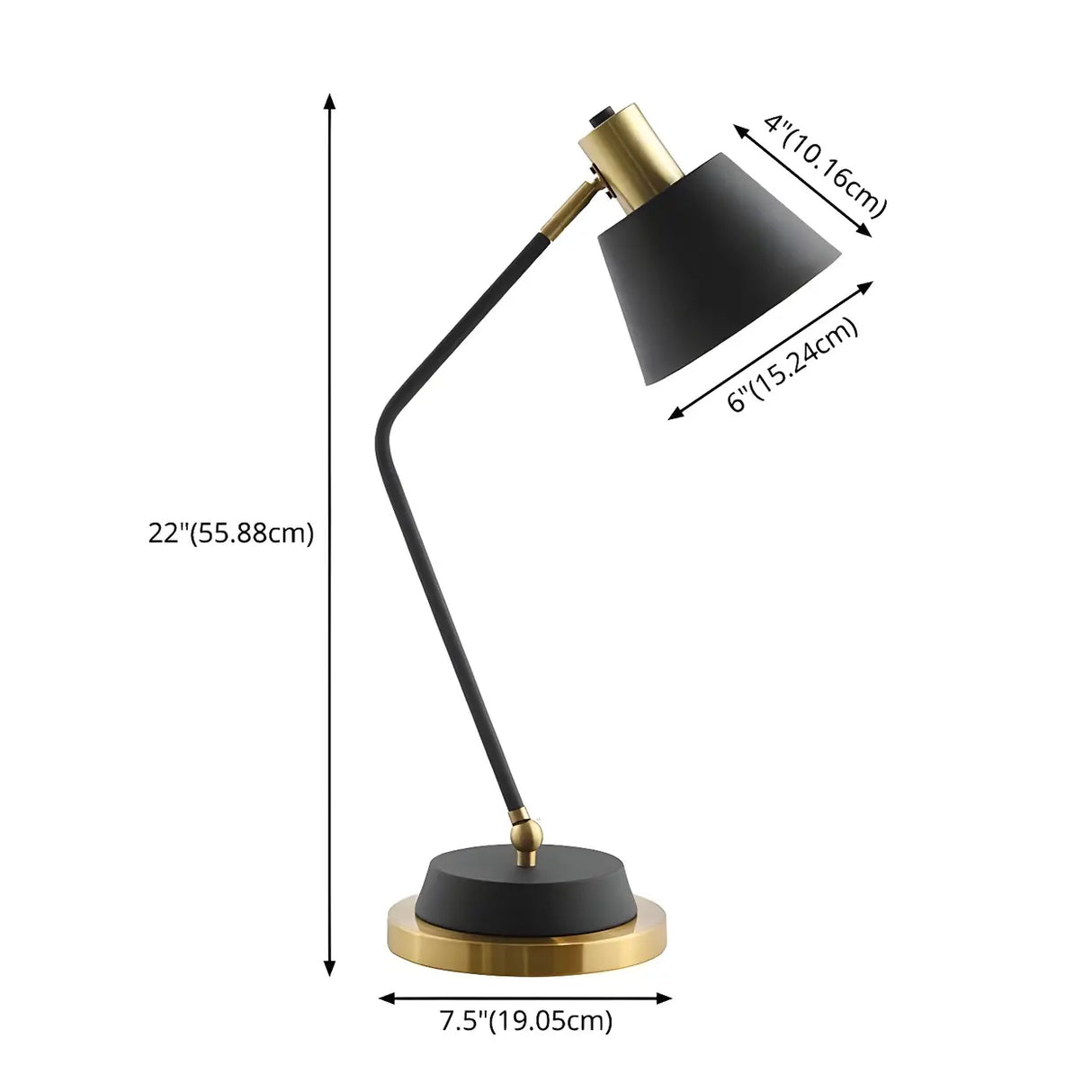 Stylish Bell Shade Bend Arm Small Study Table Lamp