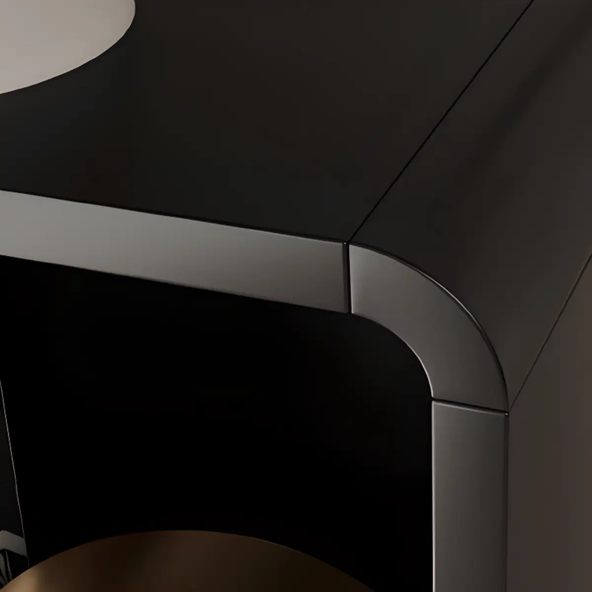 Stylish Black Rectangular Wood Sliding Storage Bookcase Image - 8