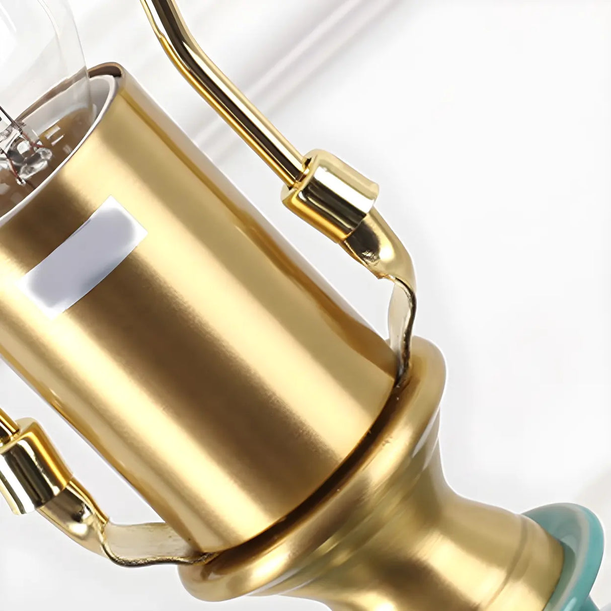 Stylish Blue Vase Ceramic Base Fabric Shade Table Lamp Image - 14