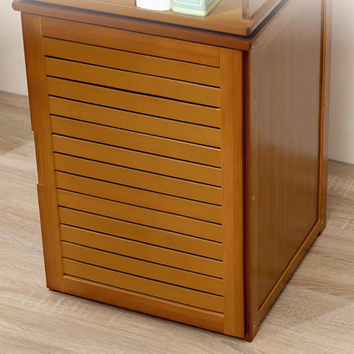 Stylish Brown Square Wooden Narrow Storage Bookcase Image - 7