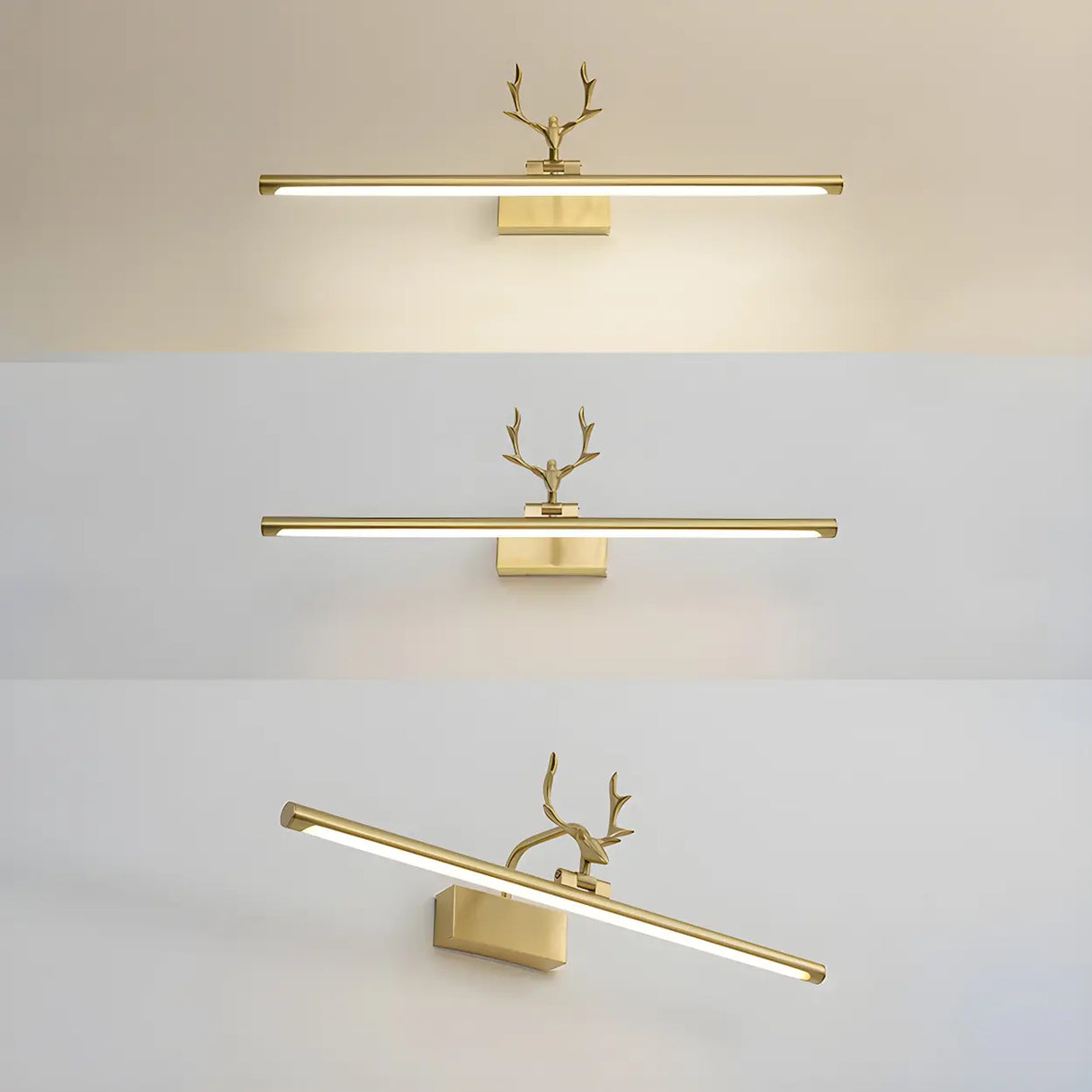 Stylish Brushed Gold Antler Art Vanity Wall Light Image - 17