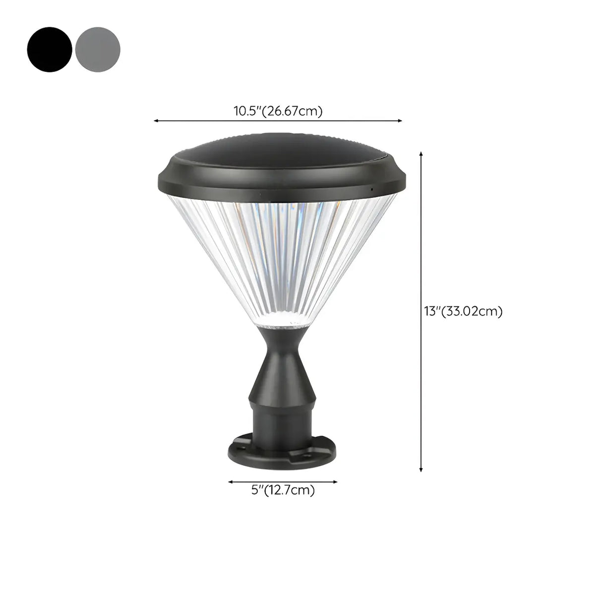 Stylish Cone Lantern Waterproof Black LED Outdoor Lamp