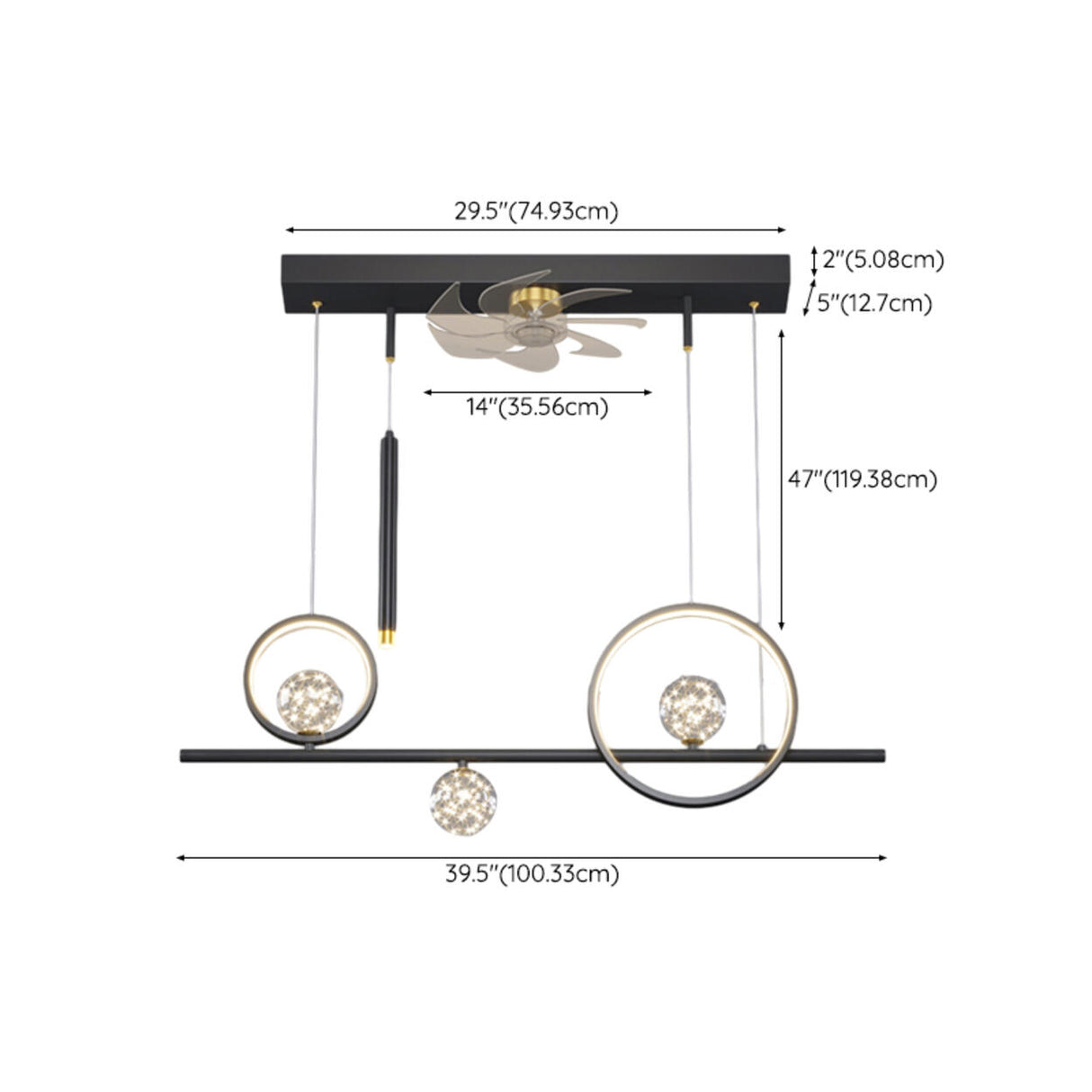 Stylish Creative Dining Room Pendant Fan with Light