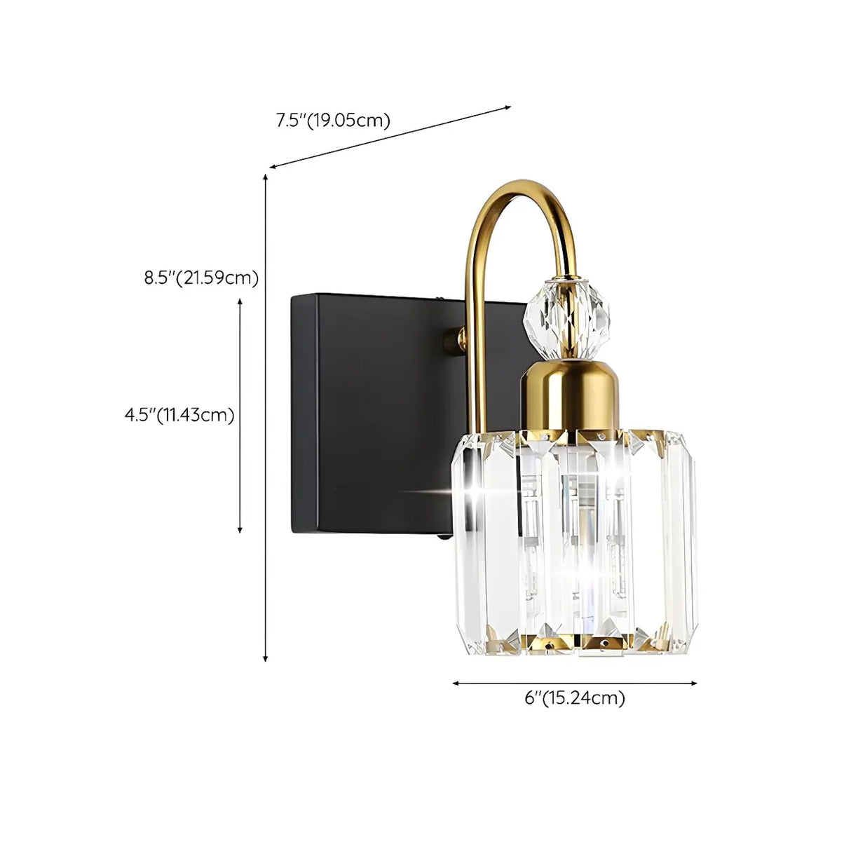 Stylish Cylinder Clear Crystal Bathroom Vanity Light