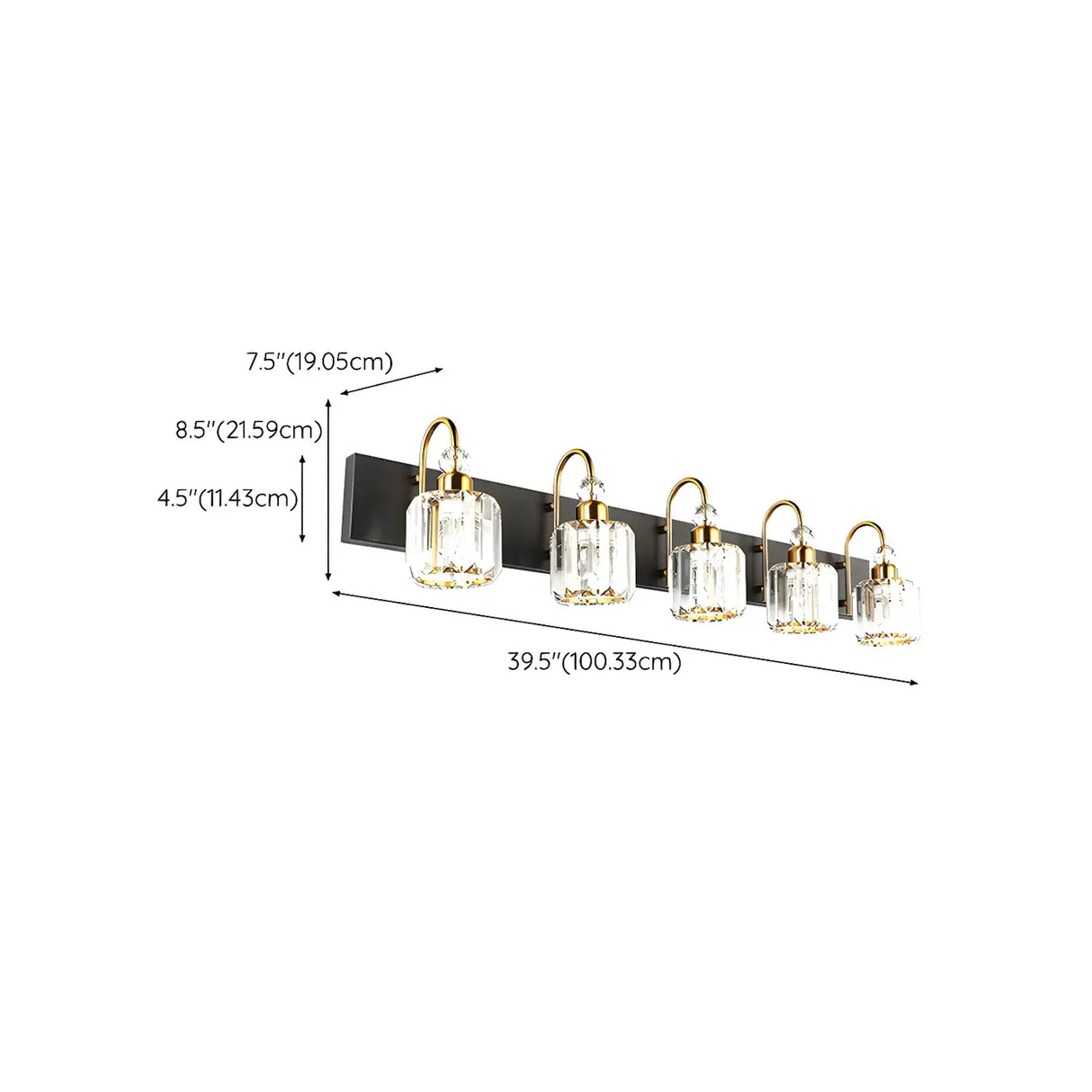 Stylish Cylinder Clear Crystal Bathroom Vanity Light Image - 21