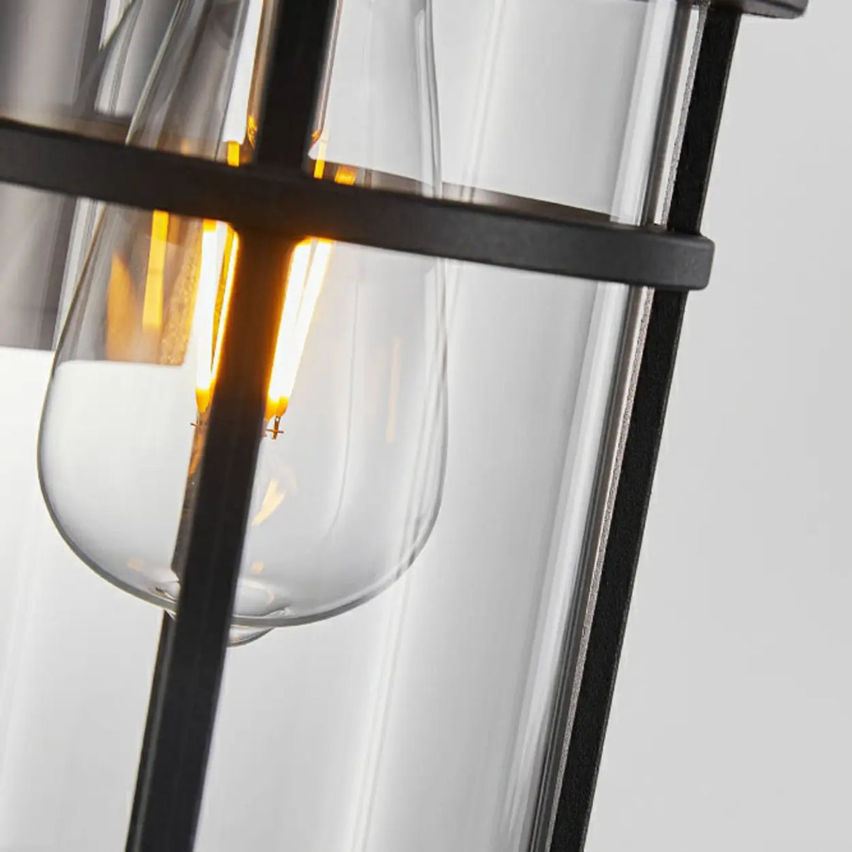 Stylish Cylinder Mini Black Metal Outdoor Wall Lamp Image - 5