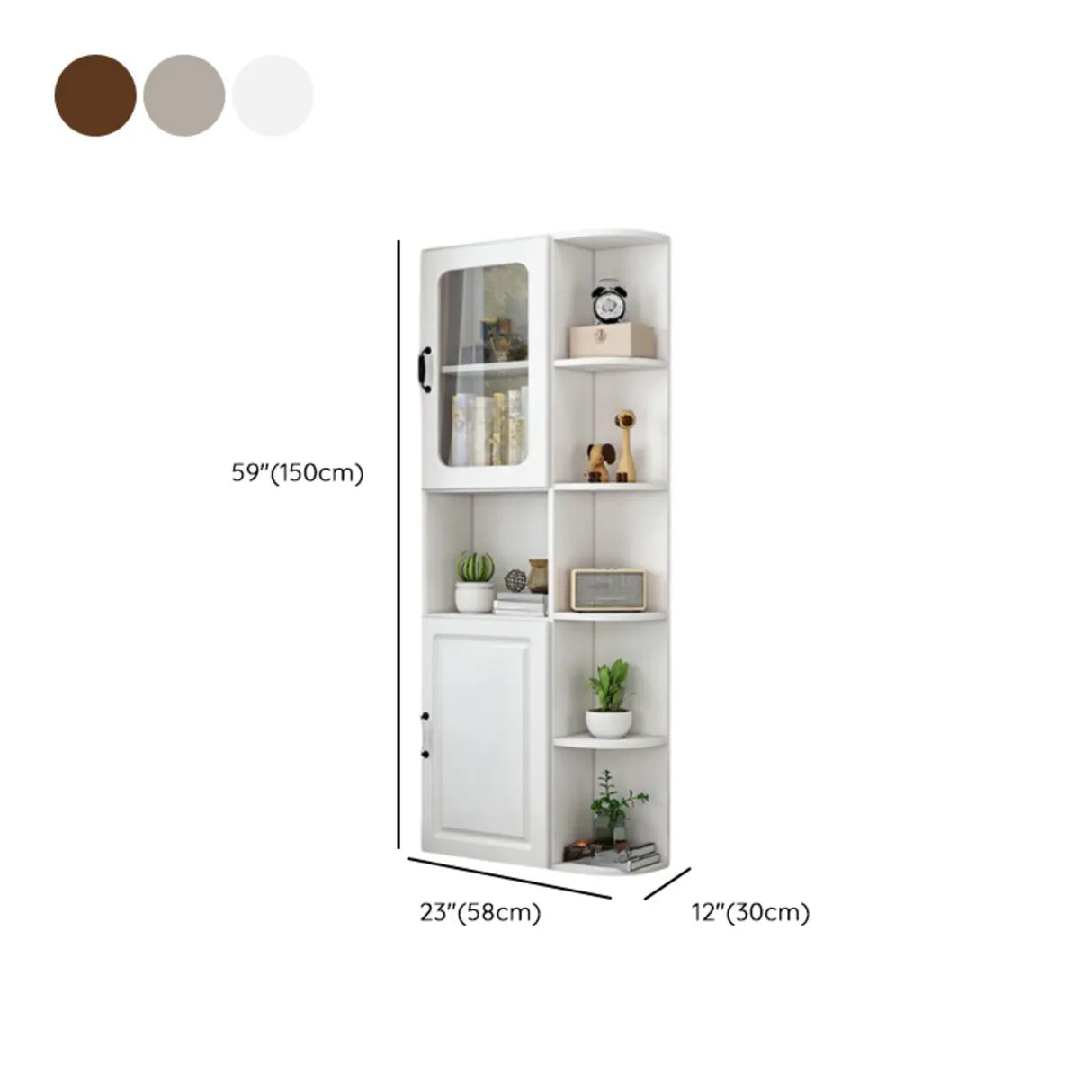 Stylish Design Closed Back Wood Narrow Storage Bookcase Image - 18