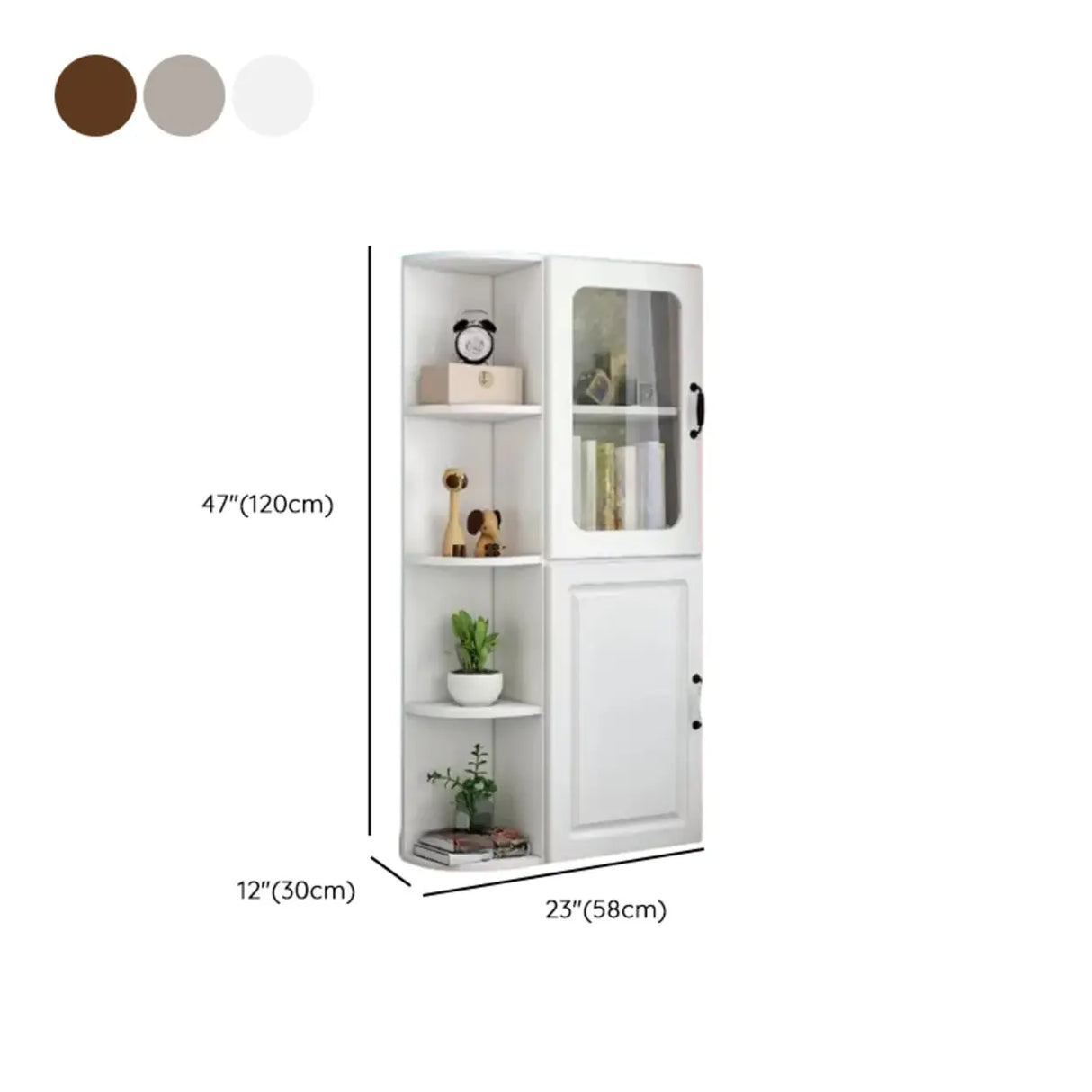 Stylish Design Closed Back Wood Narrow Storage Bookcase Image - 19