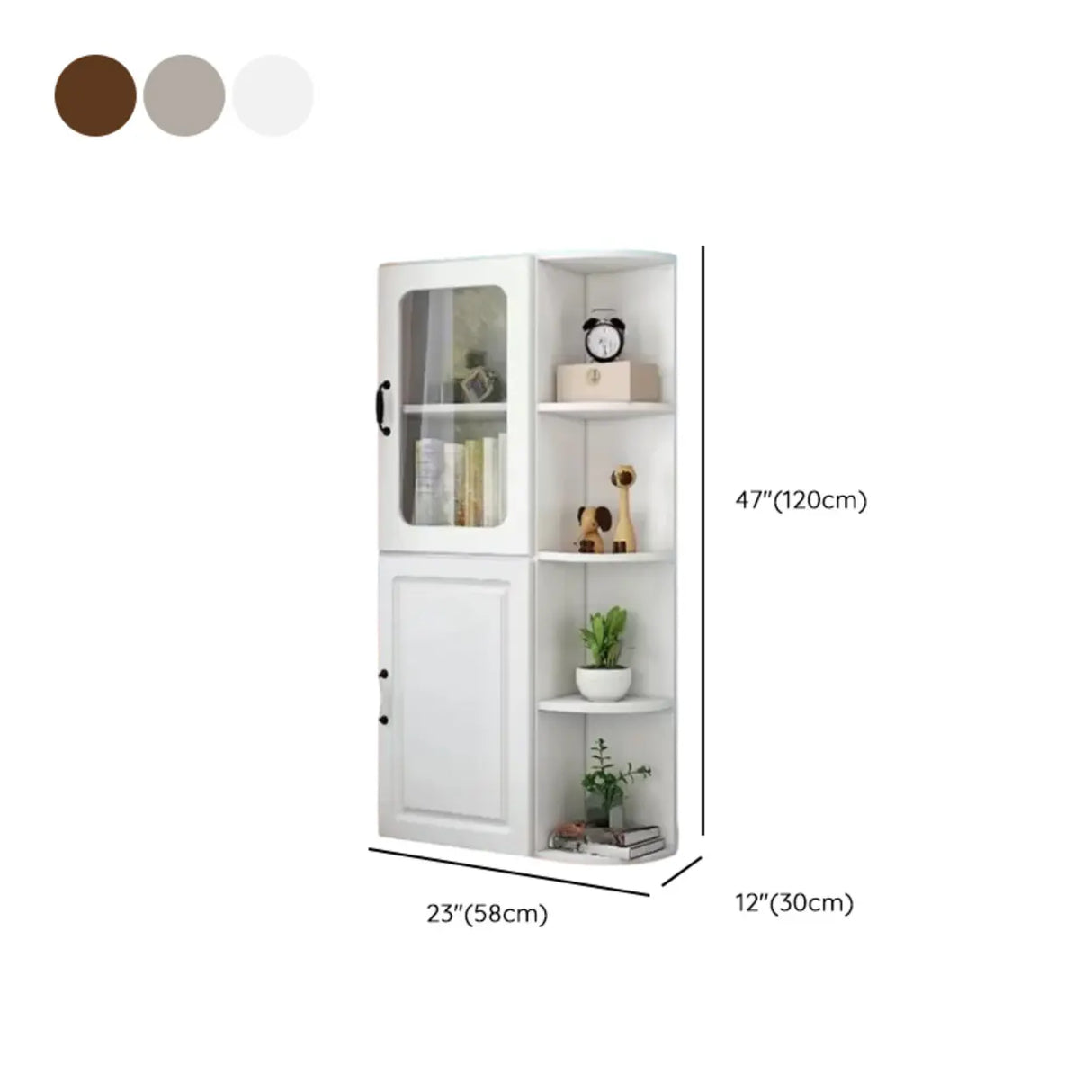 Stylish Design Closed Back Wood Narrow Storage Bookcase Image - 20