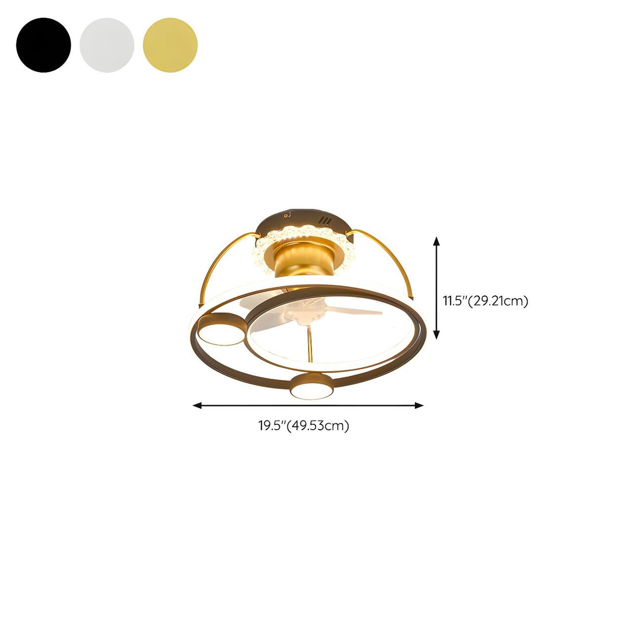 Stylish Double Round LED Ceiling Fan Light Fixtures