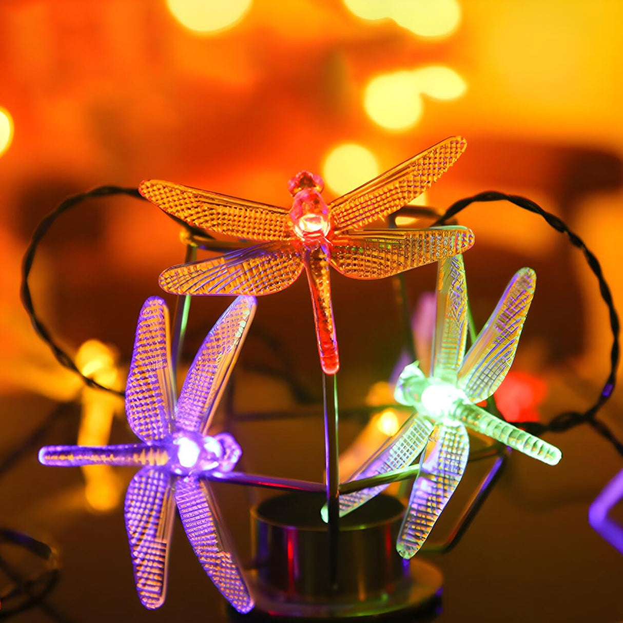 Stylish Dragonfly White LED Cozy String Lights Image - 8