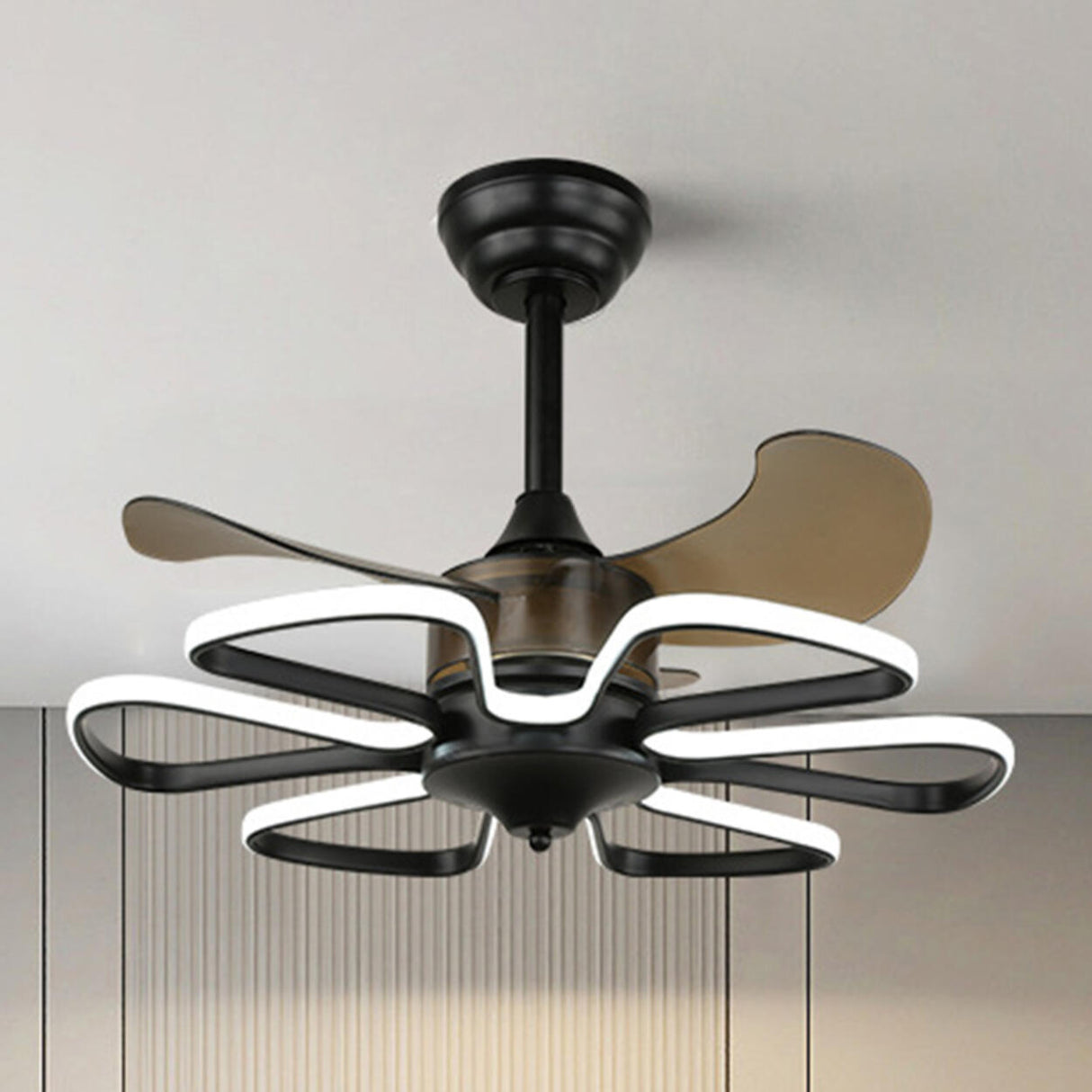 Stylish Elegant Flower Modern Ceiling Fan with Light Image - 5